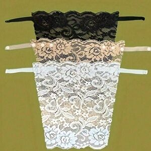 Elegant Lace Bandeau Set - Black, Cream, White